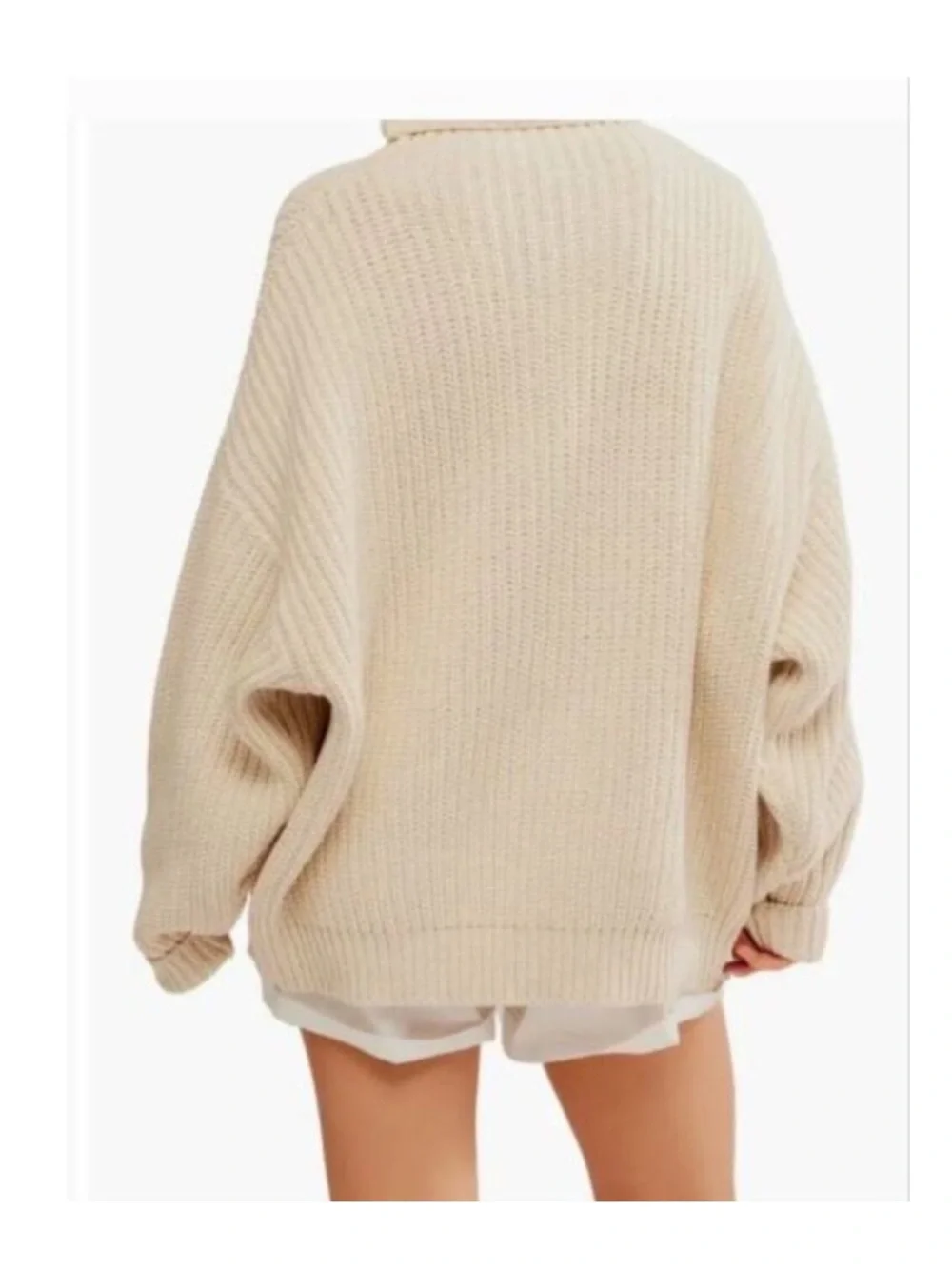 Free People Swim Too Deep Oversized Sweater Small Cream Cowl Neck Chunky Cozy M